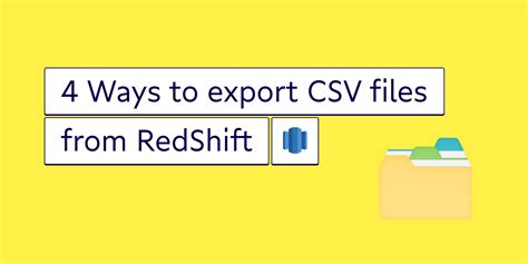 export data from redshift to s3|4 methods for exporting CSV files from Redshift .